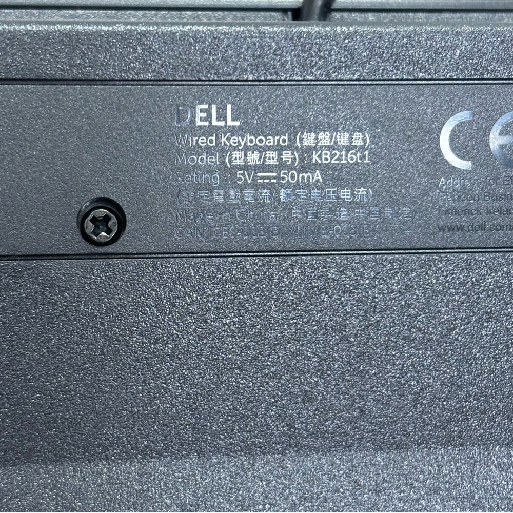 Dell Dell USB Wired Keyboard Model KB216t With Riser Clips - Picture 6 of 6